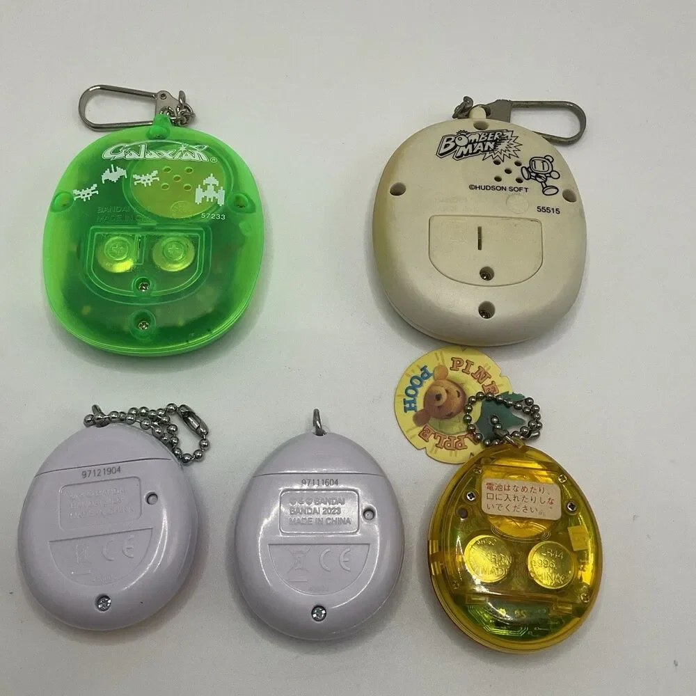 Lot of 5 Bandai Virtual Pet Tamagotchi Gen1 Bomberman Galaxian 1997 READ